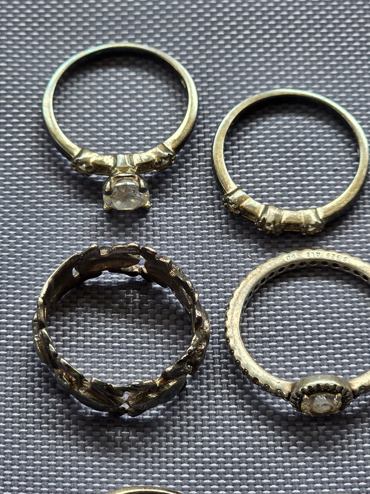 Vintage Sterling Silver Ring Lot Of 11 Different Sizes Pre Owned Condition SH