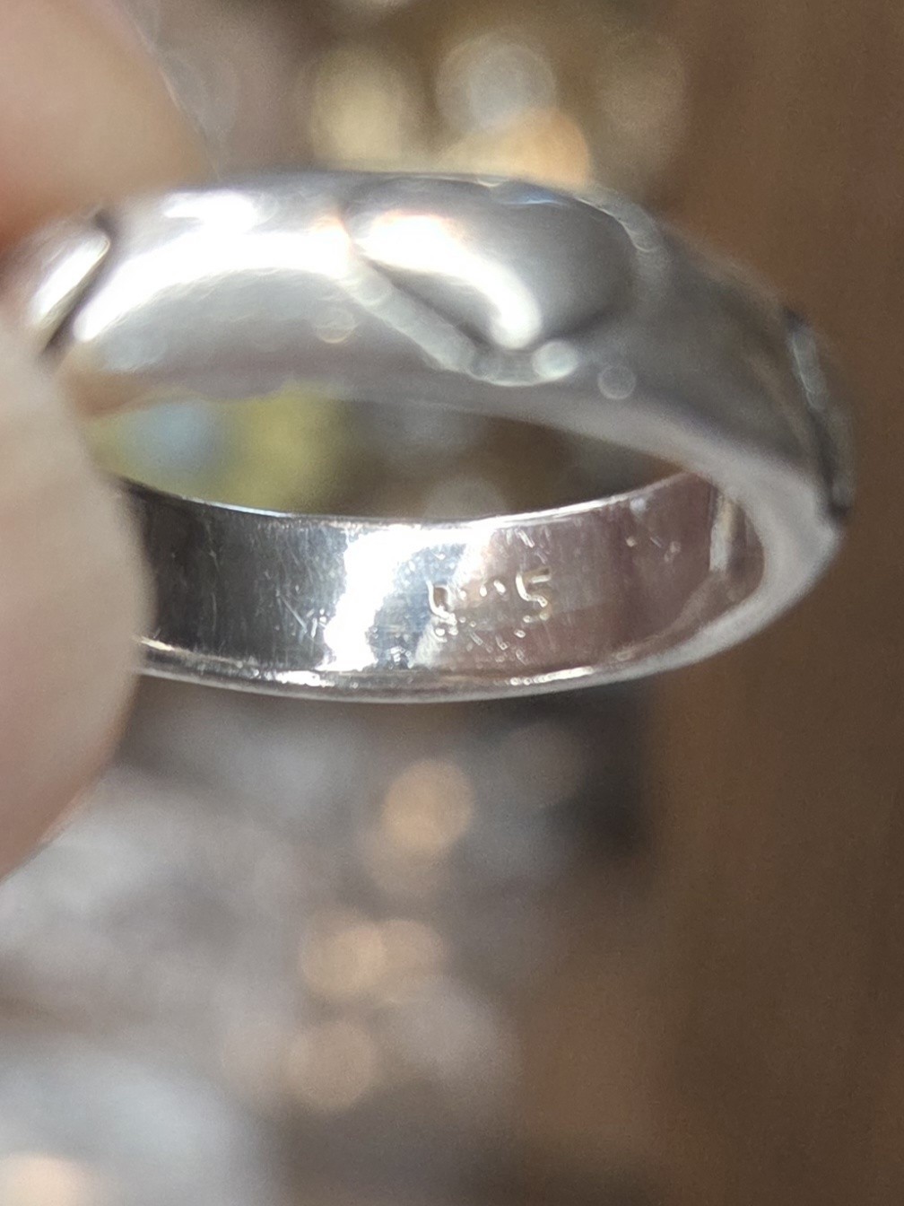 Vtg Sterling Silver 925 Heart Band Ring Size 5.75