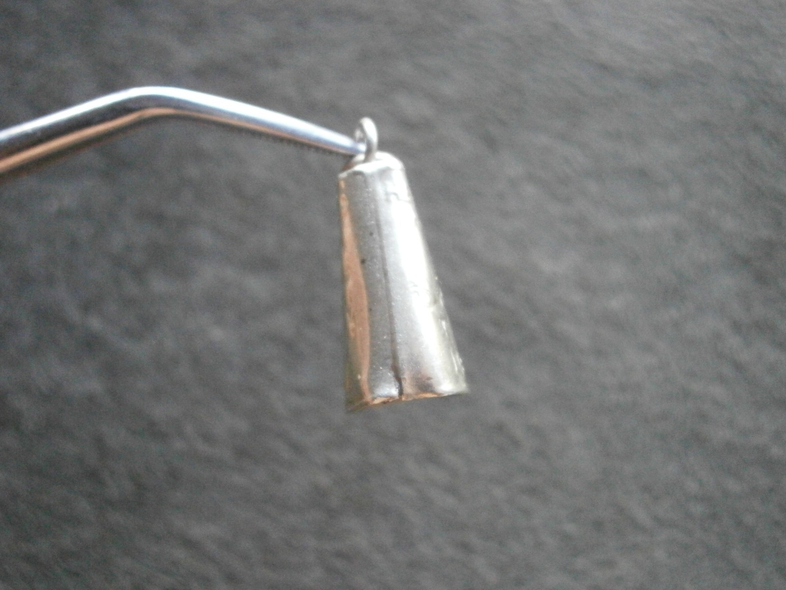 Sheep Cow Bell No Clapper Vintage Mexico Silvertone Bracelet Charm Pendant 1.5g