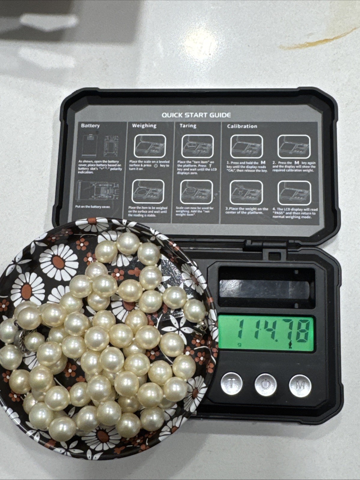 Vintage 1950s Hand Knotted Faux Pearls With Decorative Sterling Pearl Clasp 92 G