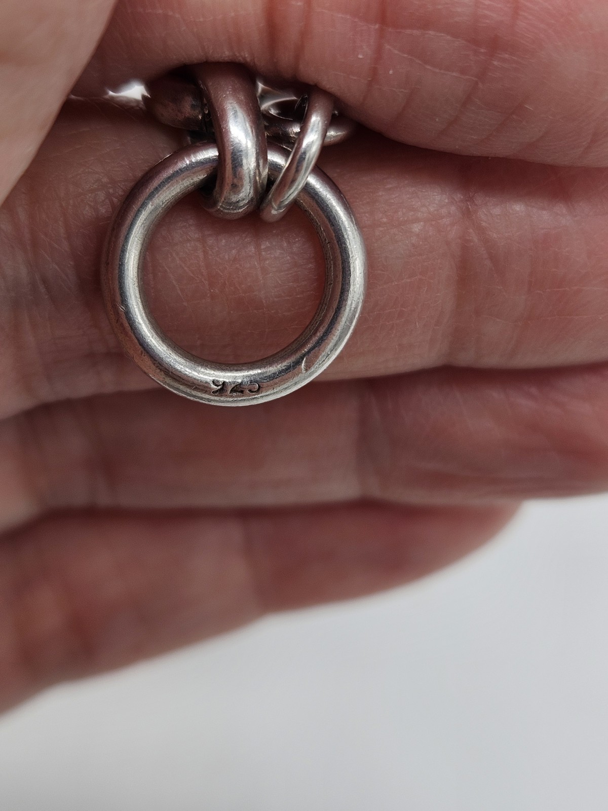 Vintage Sterling Silver 925 Chunky Cable Link Toggle Clasp Bracelet 7″ 28g
