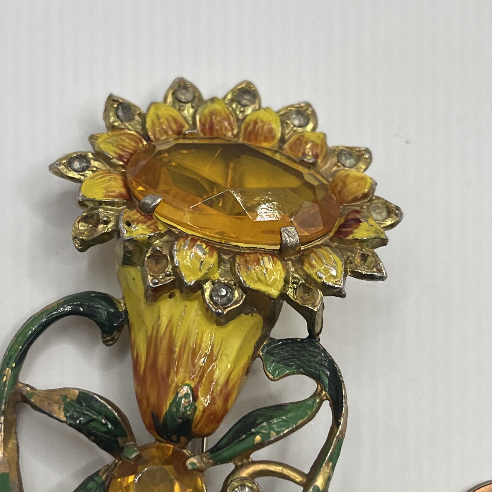 Vintage 1930s-1950s Large Sun Flower Brooch. #6