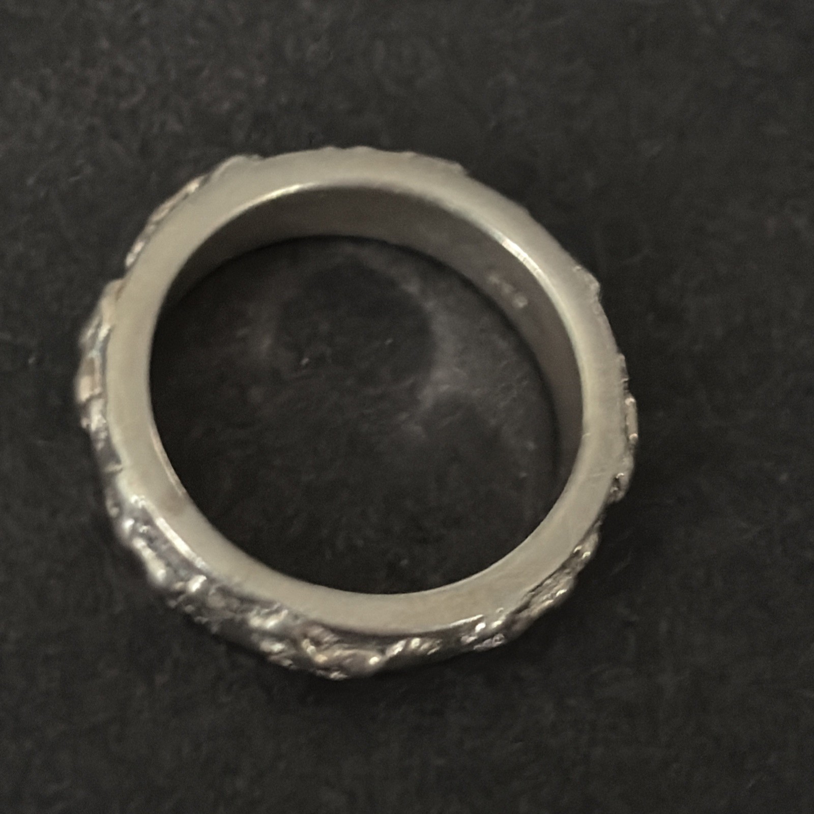 Vintage Sterling Silver Running Horse Band Thick Ring 925
