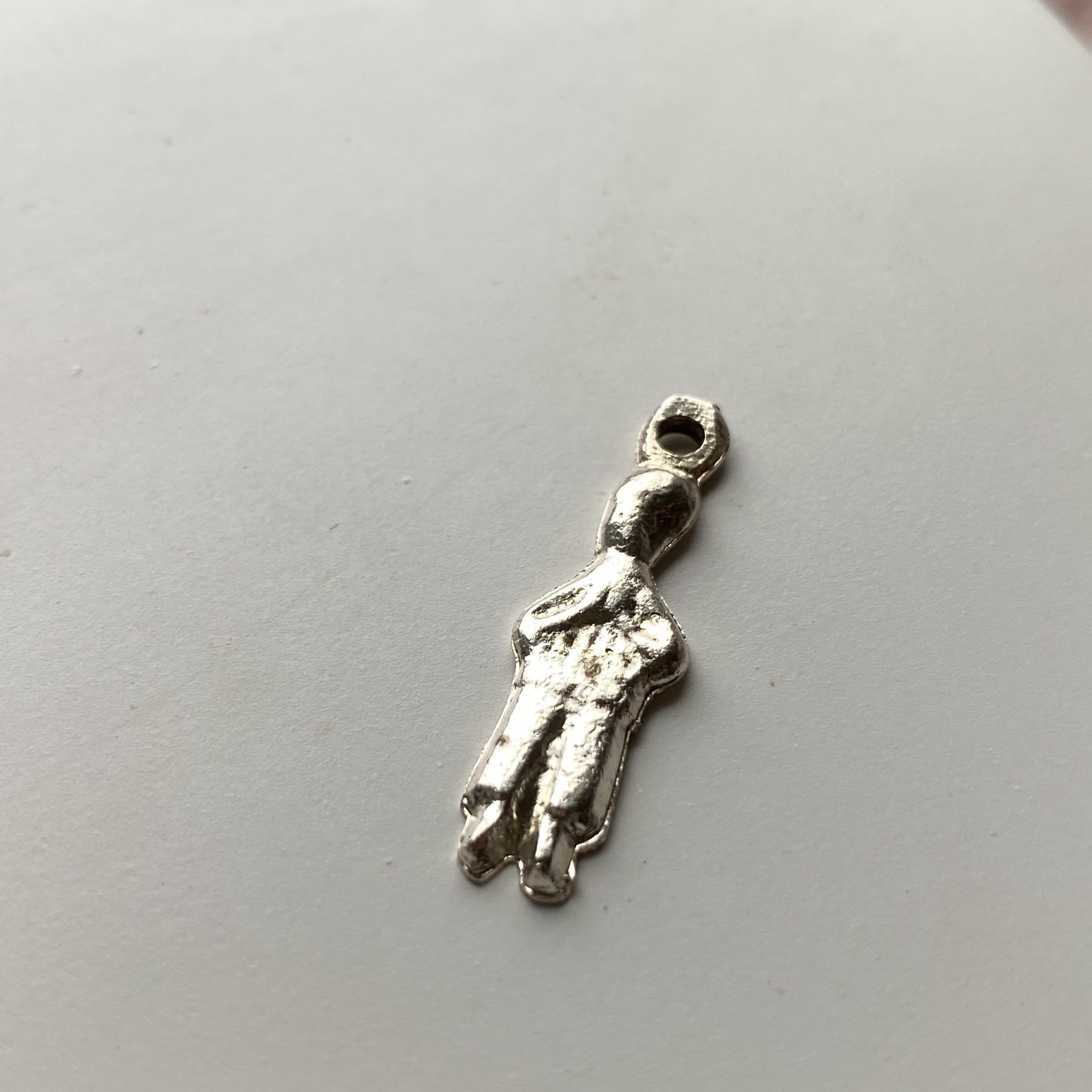 Vintage Mexico Milagro Charm Mexican ExVoto Religious Pendant Amulet Silver Tone