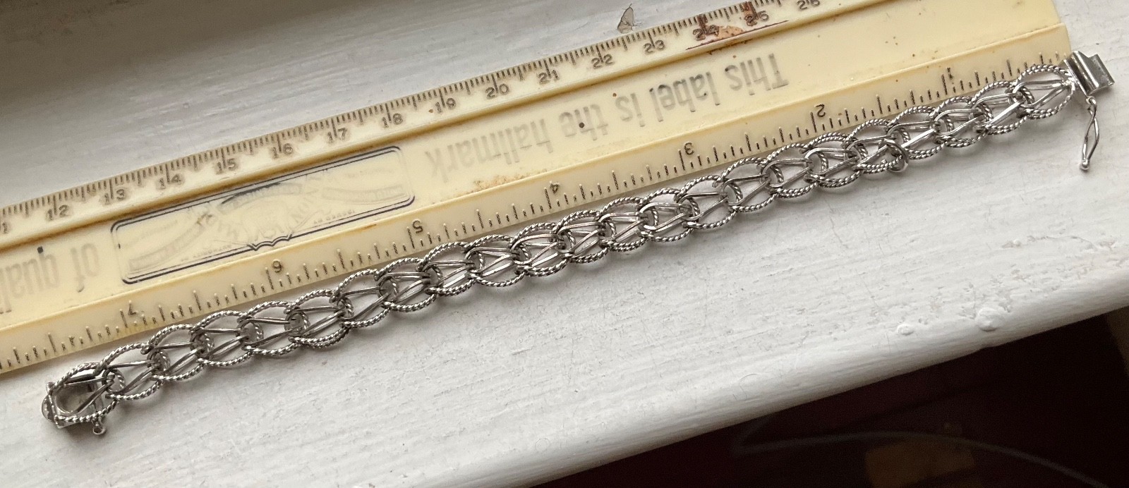 Vintage Classic Starter SILVER CHARM BRACELET Wearable 7 1/2” USA Patent