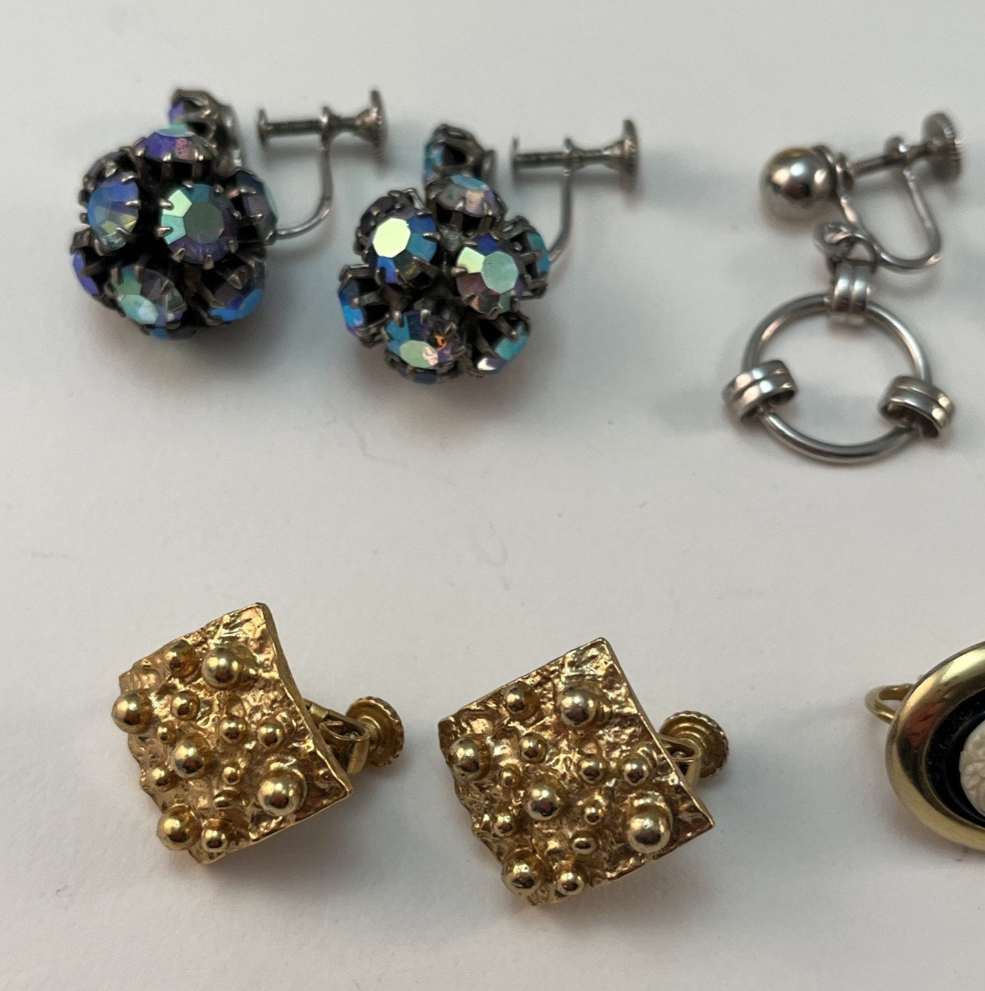 Vintage LOT of 8 Pair Clip-On Screwback Earrings Weiss Gay Boyer Napier Lazuli