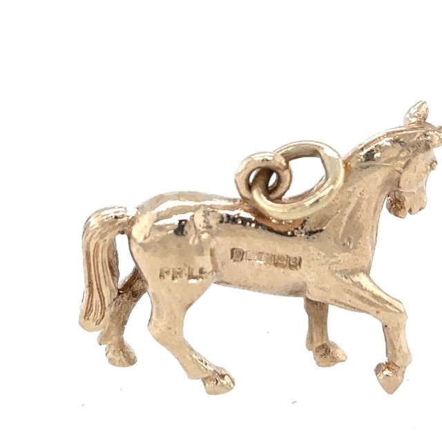 Vintage 9k Gold Horse Stallion Equestrian Charm Pendant