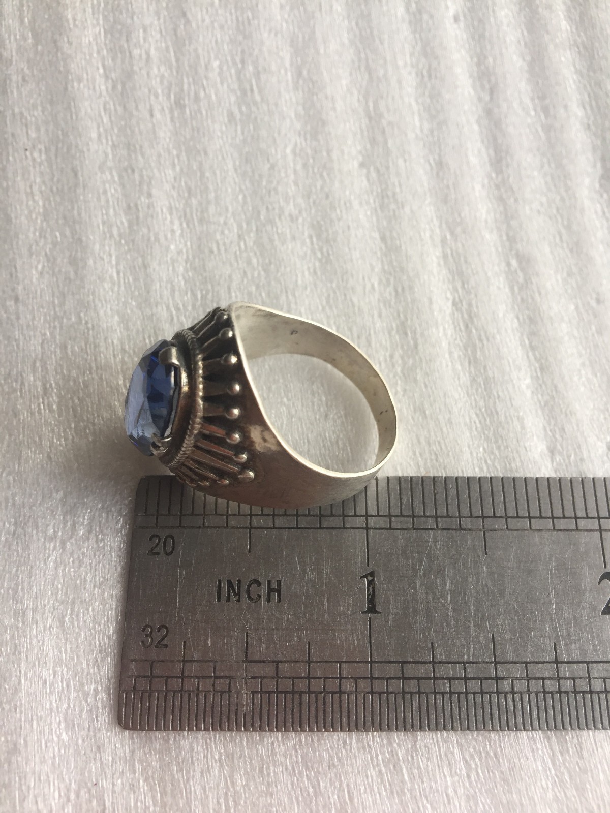 Rings Russian Soviet Silver 875 star Topaz (laborat glass) Kostroma vintage USSR