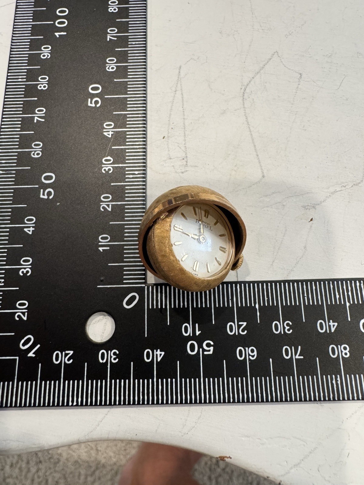 RARE SWISS ERNEST BOREL BALL SHAPED LADIES WATCH PENDANT-Manual Wind Working