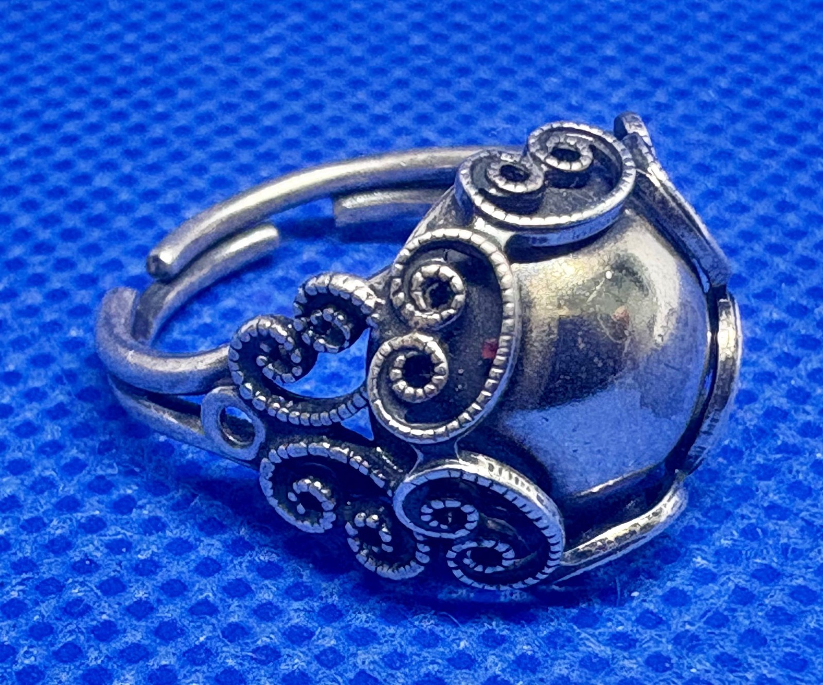 (06) Modernist 1950s Vintage 925 Sterling Silver Ring Adjustable – 3.75 g