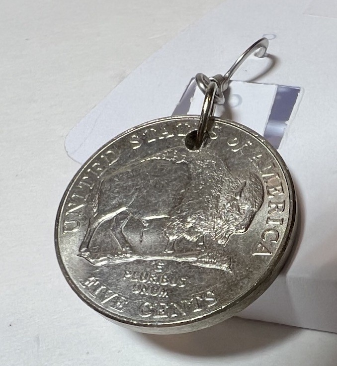 Modern Buffalo Nickel Coin Jewelry Earrings 2005 Denver Mint Vintage