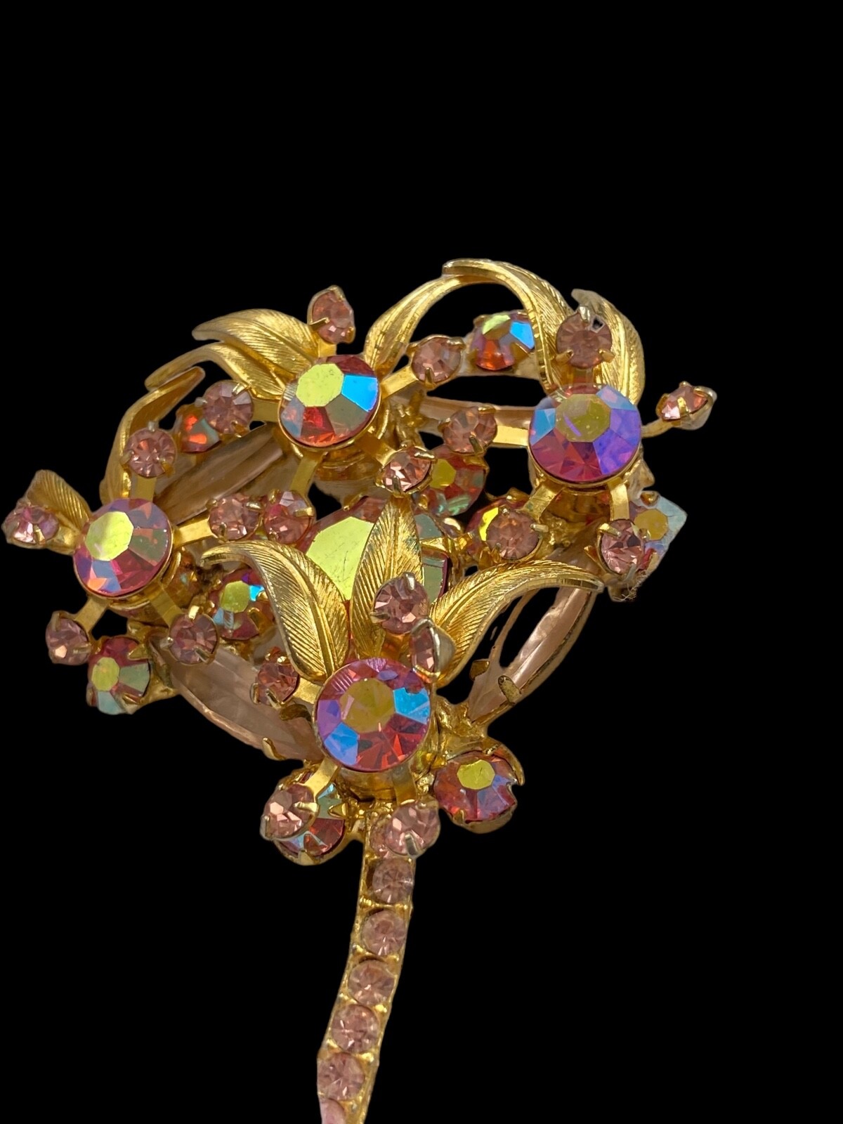 Vintage Juliana D&E Brooch Reference Book Piece 1964 60s MCM Pink Floral Spray