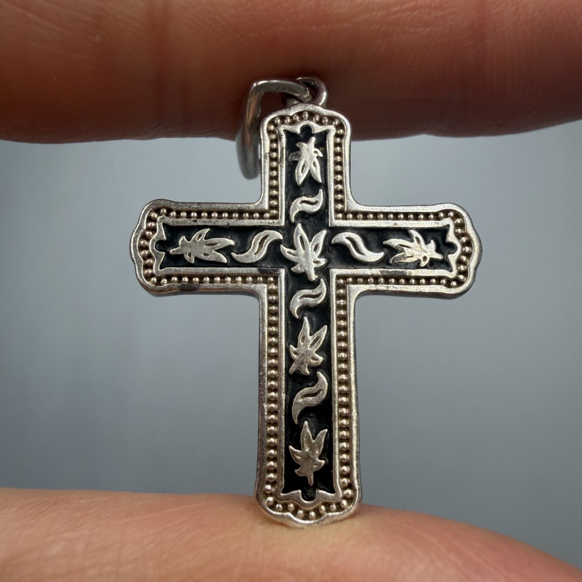 Vintage Pendant Icon Cross Enamel Sterling Silver 925 Jewelry Stamped Beautiful