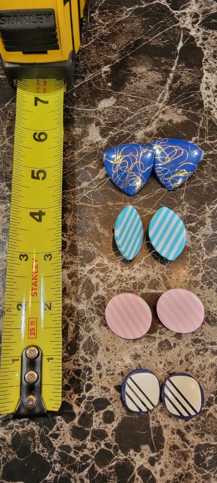 VTG 1980’s-1990’s Pierced earrings multicolors. 4 Set