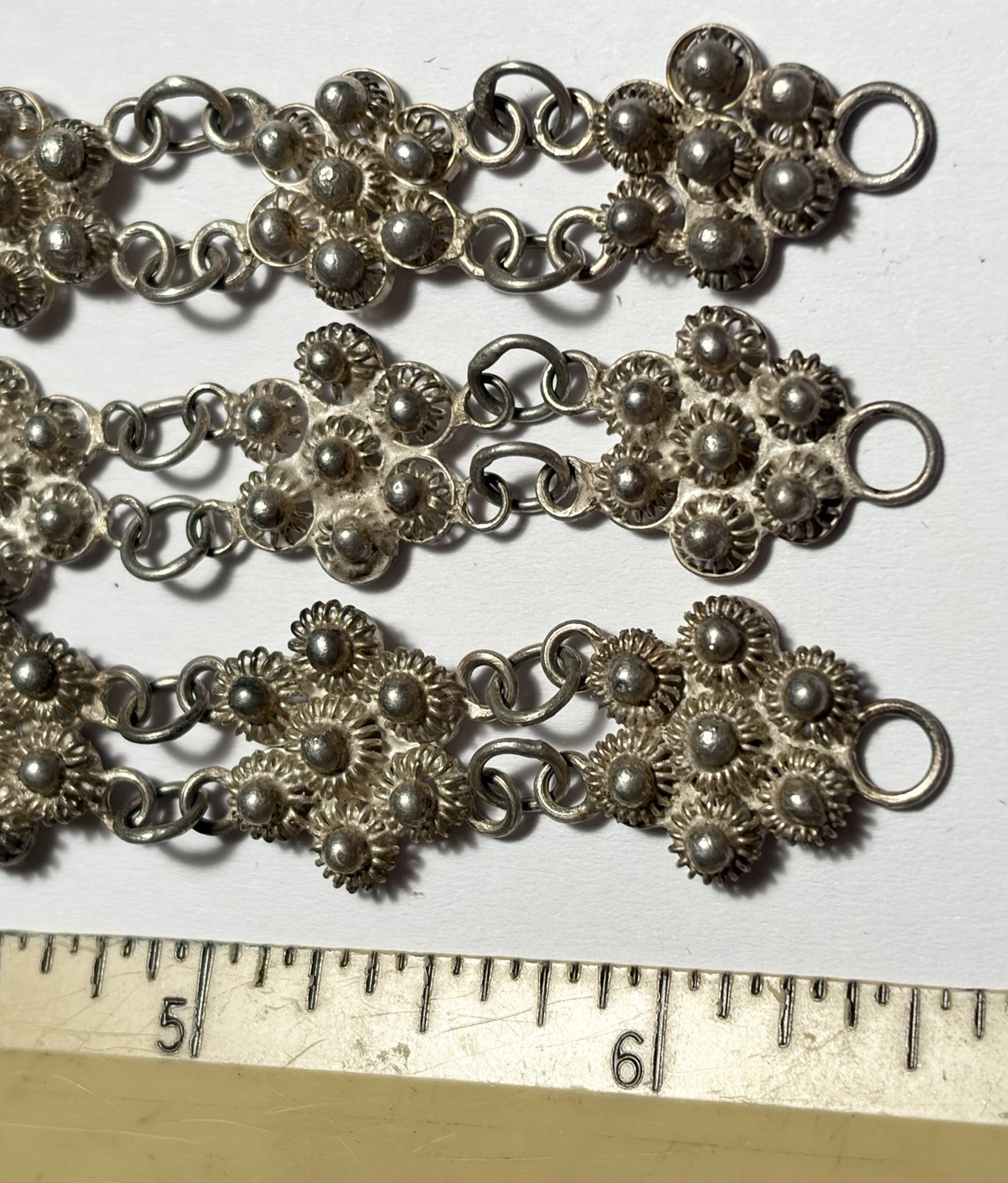 3 Antique Vintage Chinese Silver Cannetille Filigree Bracelets 6.5″ Necklace 41g