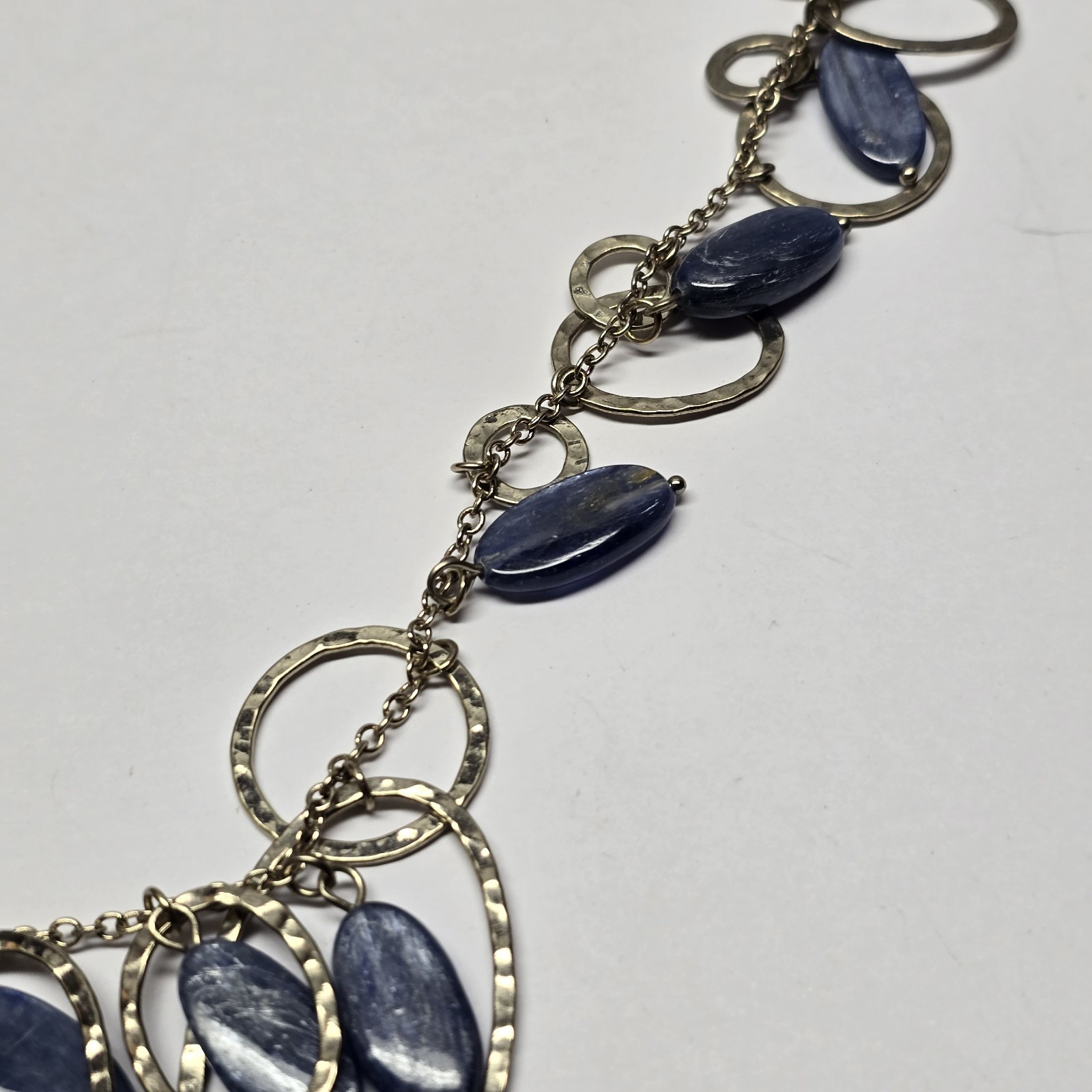 Vintage Coldwater Creek Jewelry Silvertone Chain Hoops Dangles Necklace 26″