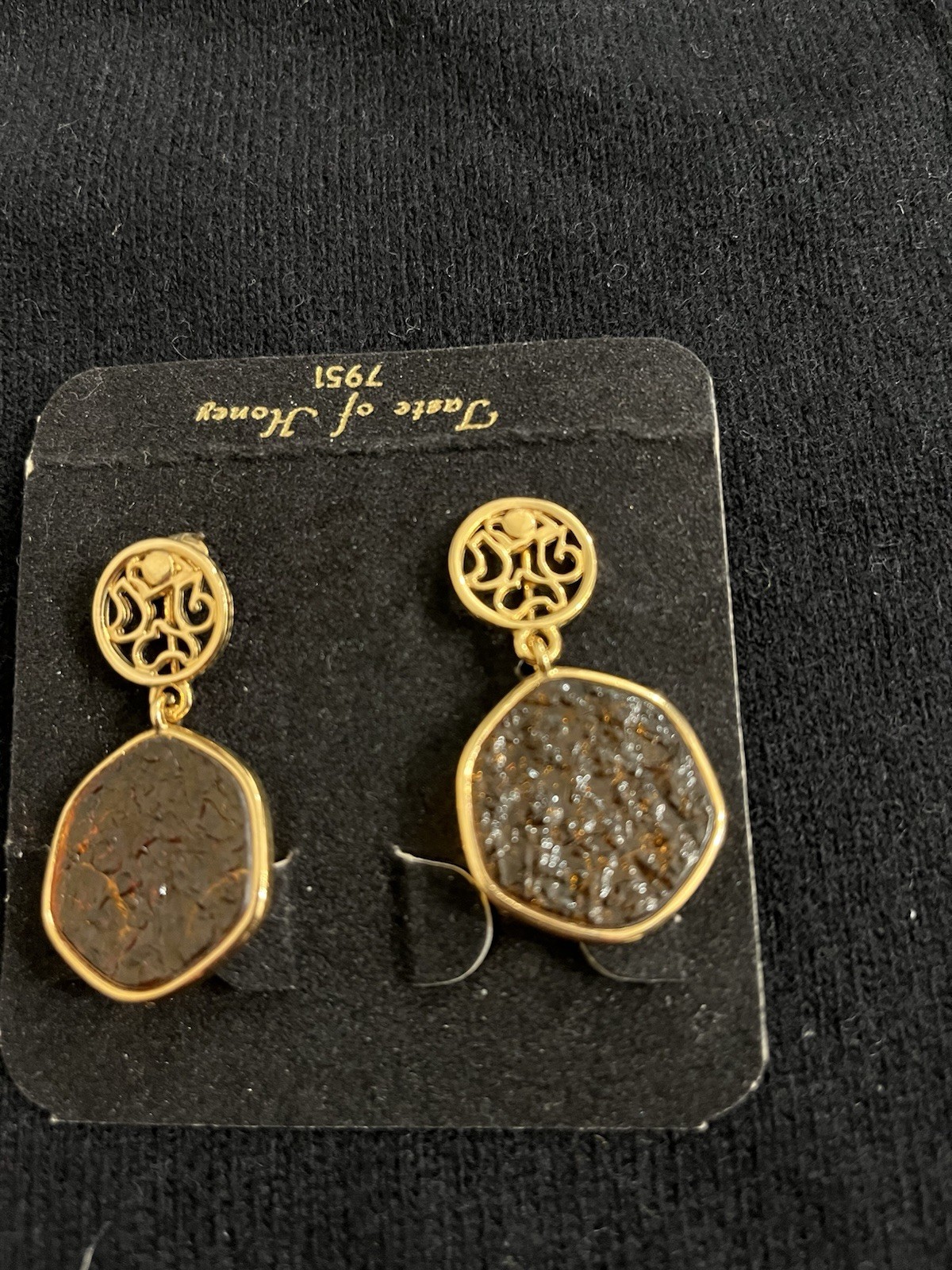 Vintage Sarah Coventry Taste Of Honey 7951 Amber Gold Clip On Earrings