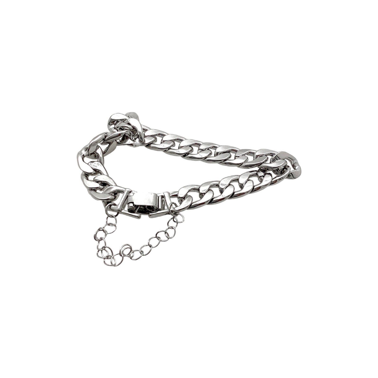 Cuban Miami Chain Bracelet S/M Silver Plated Business Casual Party Going Out