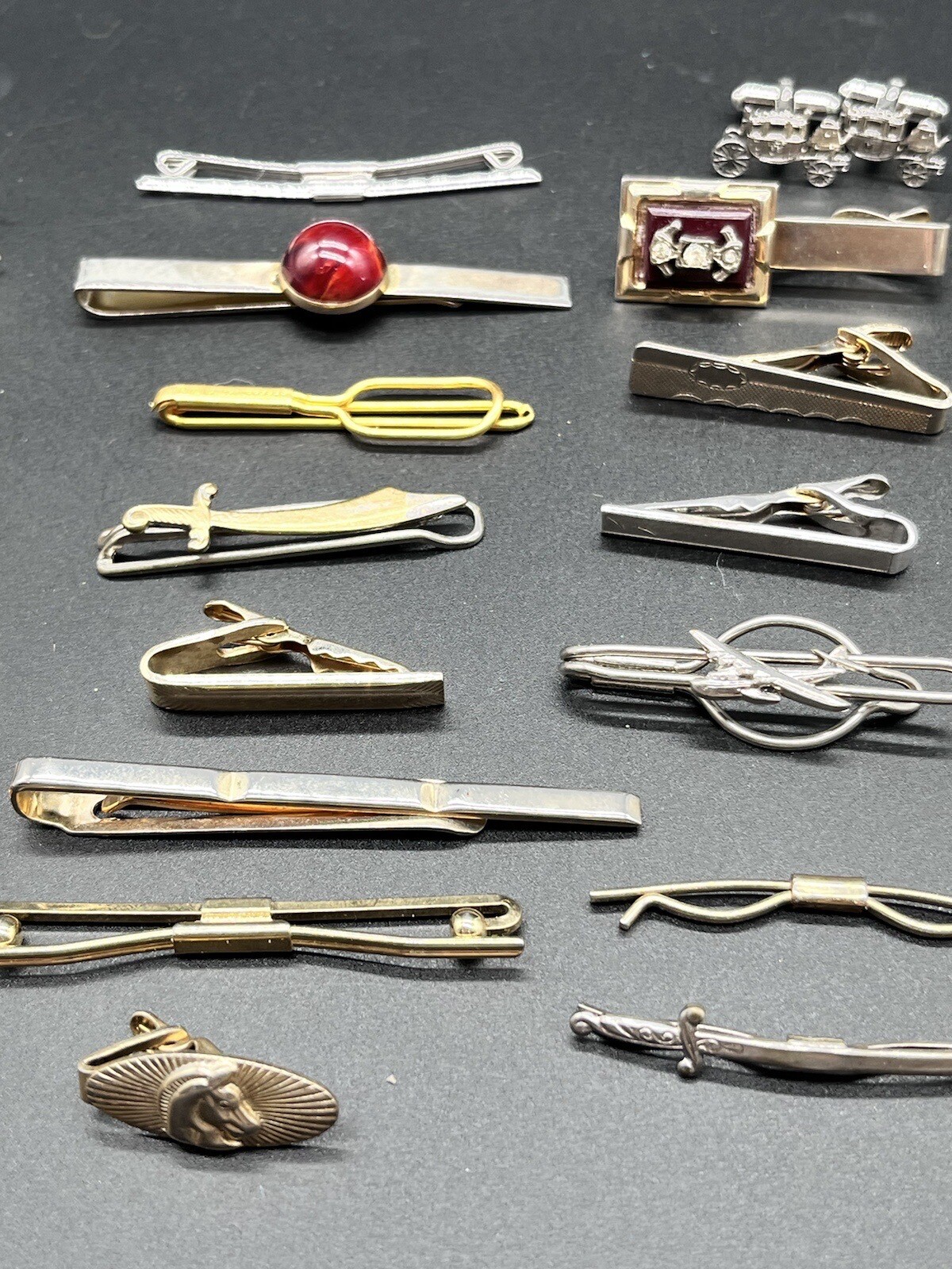 45+ Lot Vintage Cufflinks Tie Bars Tac MORE Swank Hickok Shields Sarah Coventry+