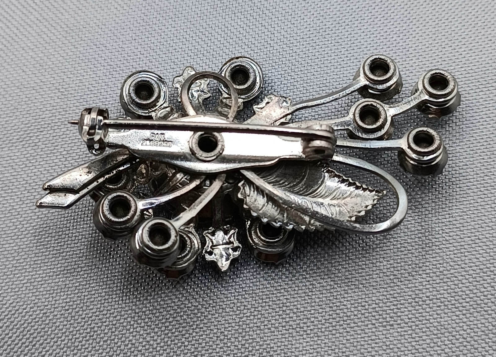 Vintage Virgin Mary Brooch Silver Tone Blue Enamel Mary Pale Blue Rhinestones