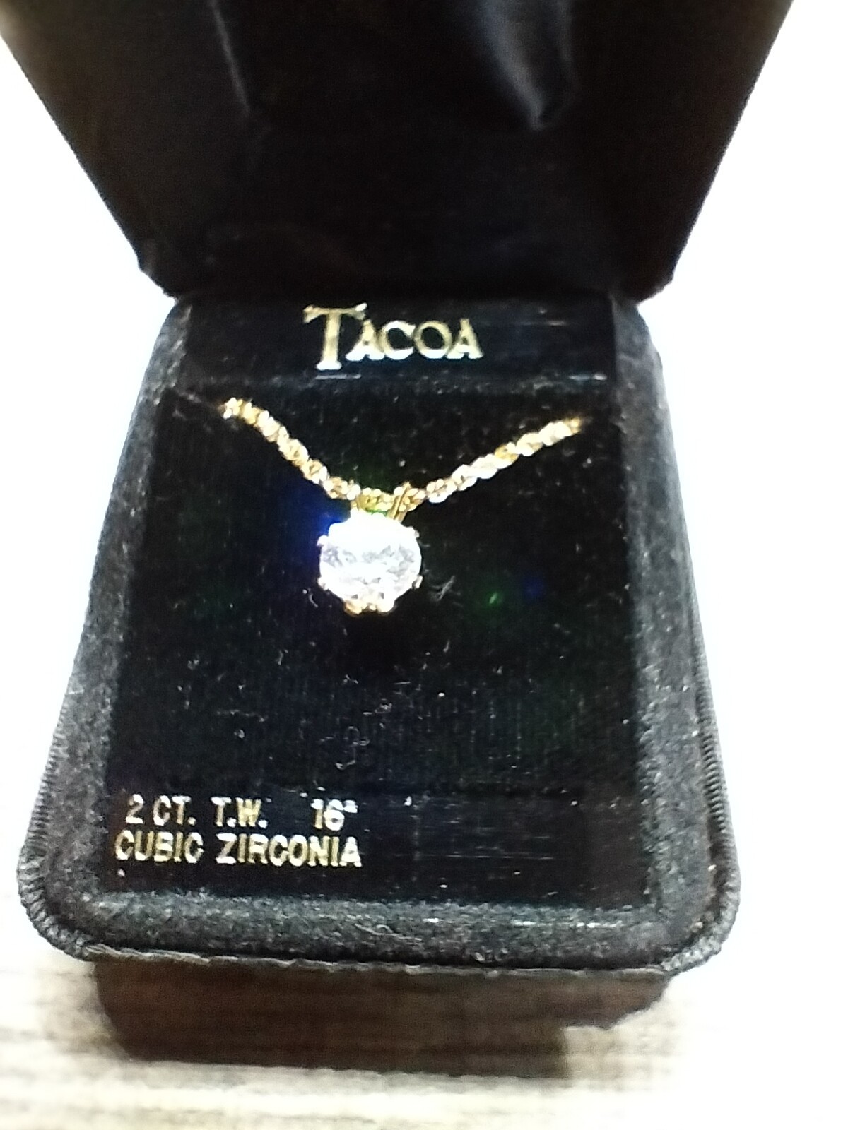 Tacoa 2 CT T.W. 16″ Cz Necklace In Original Box . Great Condition 👍
