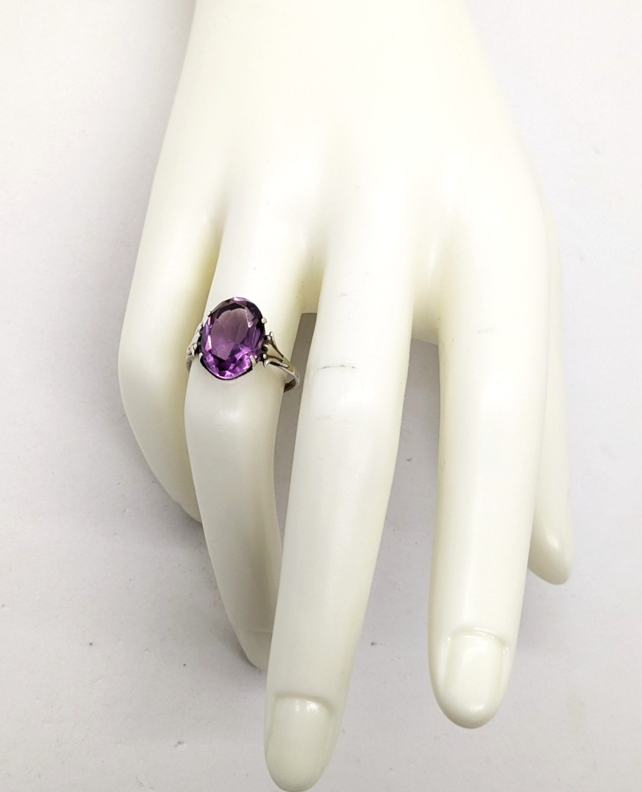 Vintage Soviet RING Silver⭐️875 Star stamp with Amethyst -size: 7US (17mm) | #73