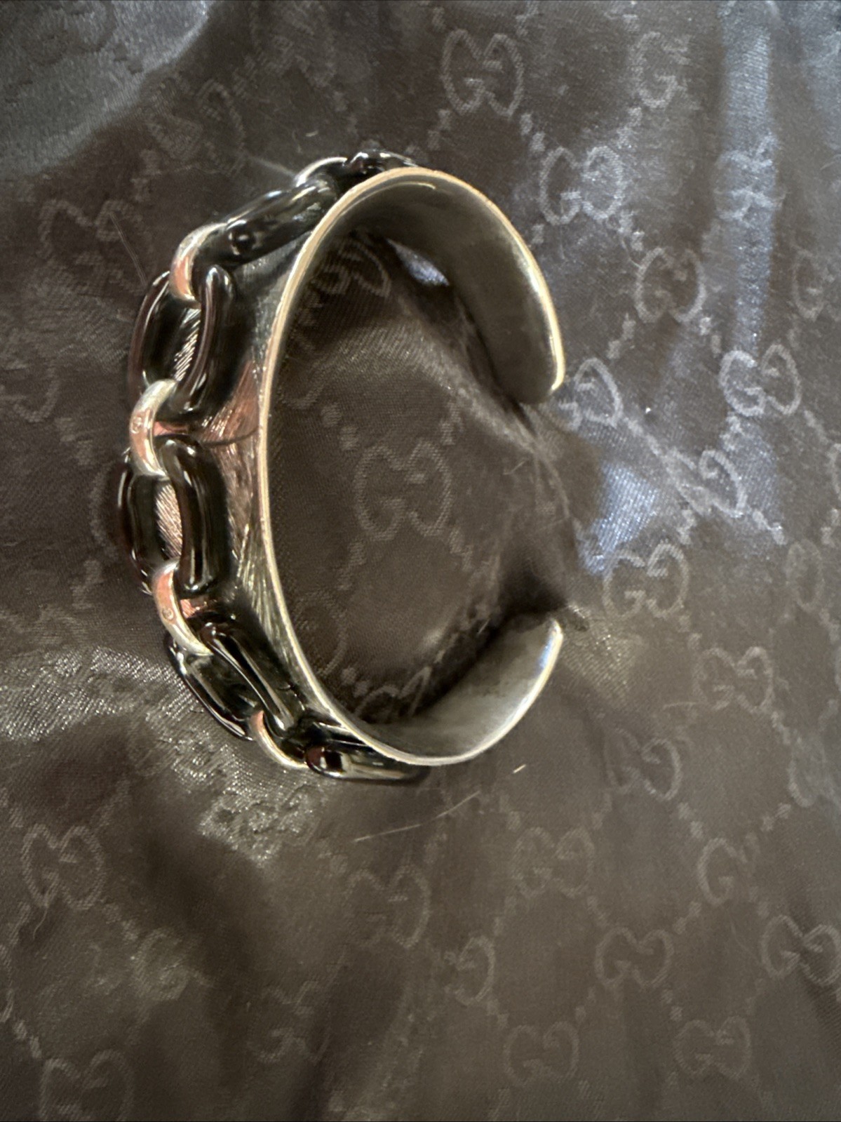 Vintage Sterling Silver Onyx And Diamond Cuff Bracelet