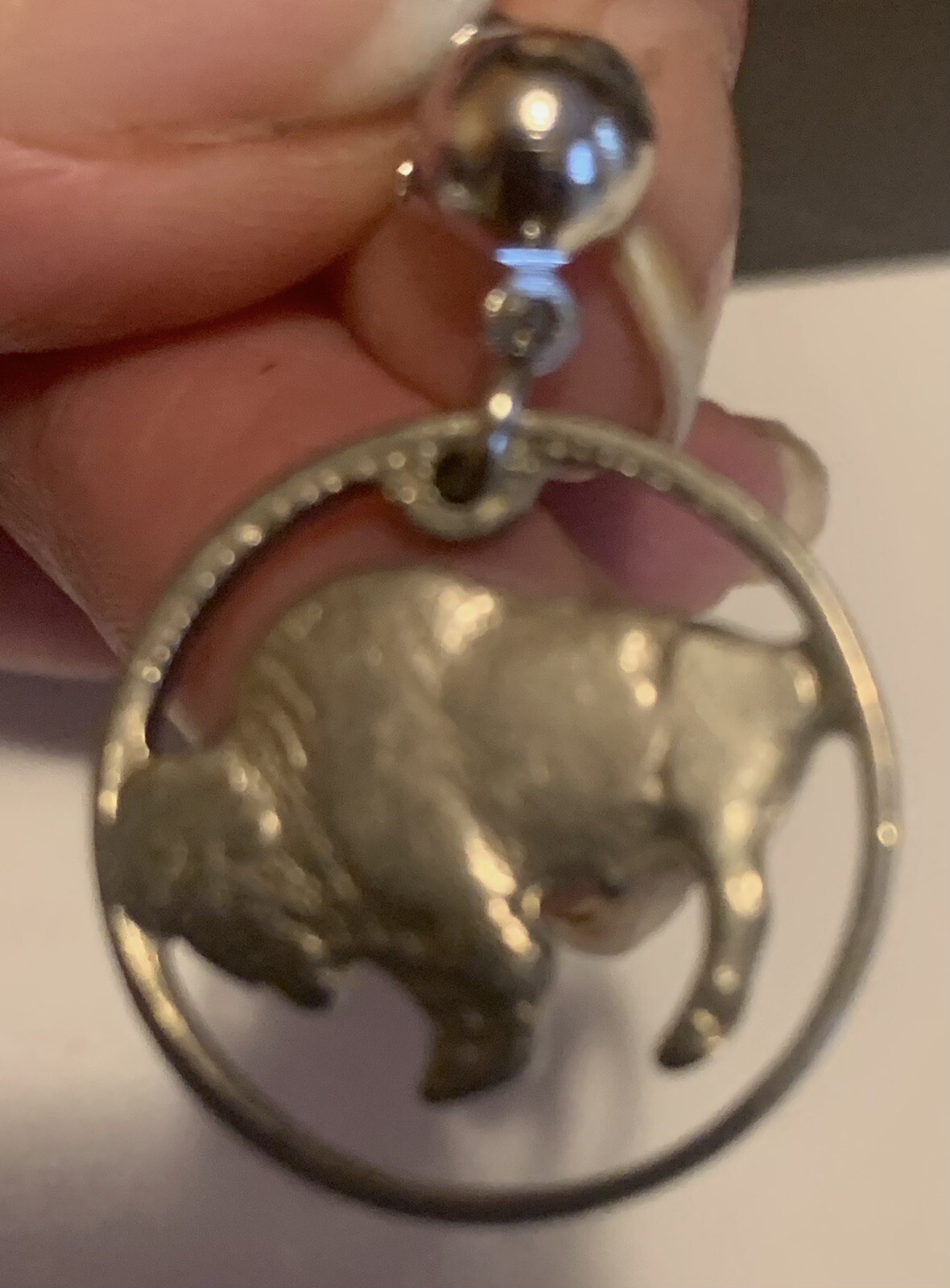 Vintage Buffalo Nickel Cutout Silver Coin Stud Ball Earring Pair