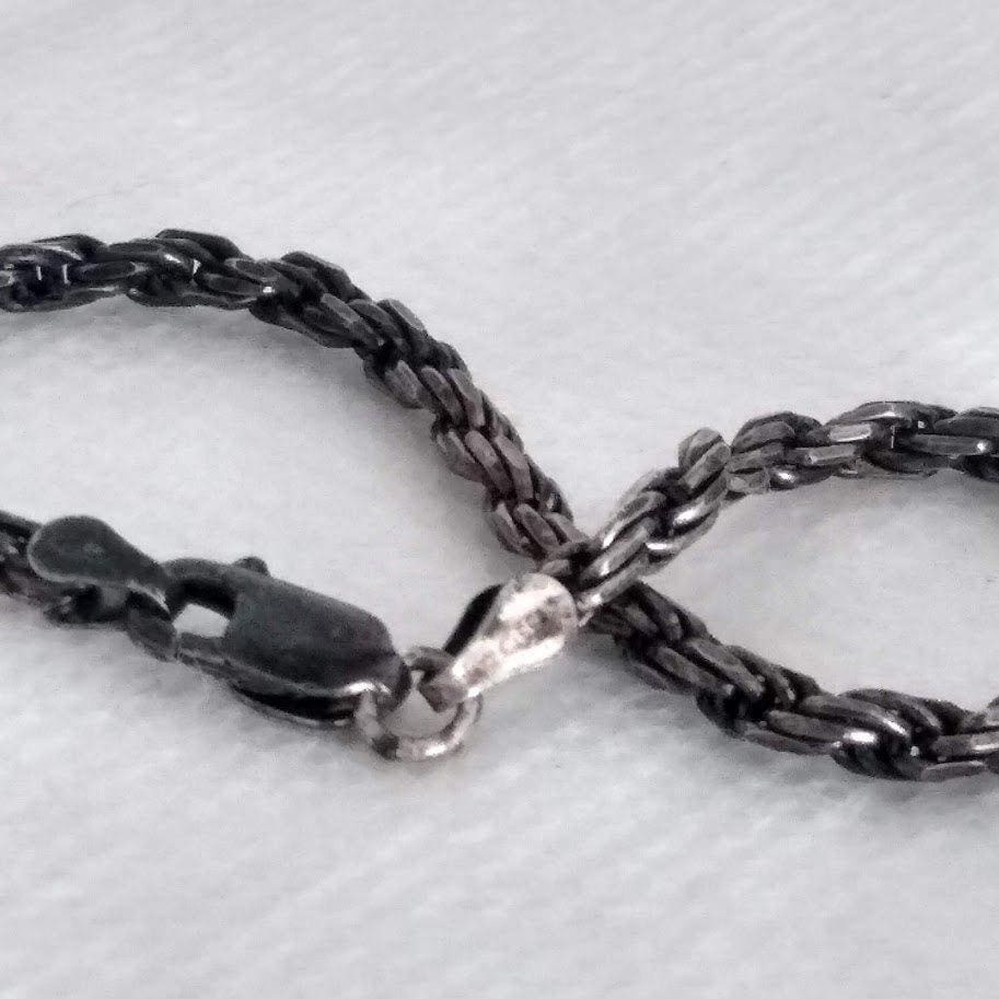 Vintage Italy 925 Sterling Silver Spiga Wheat Chain Bracelet Signed UX 7″