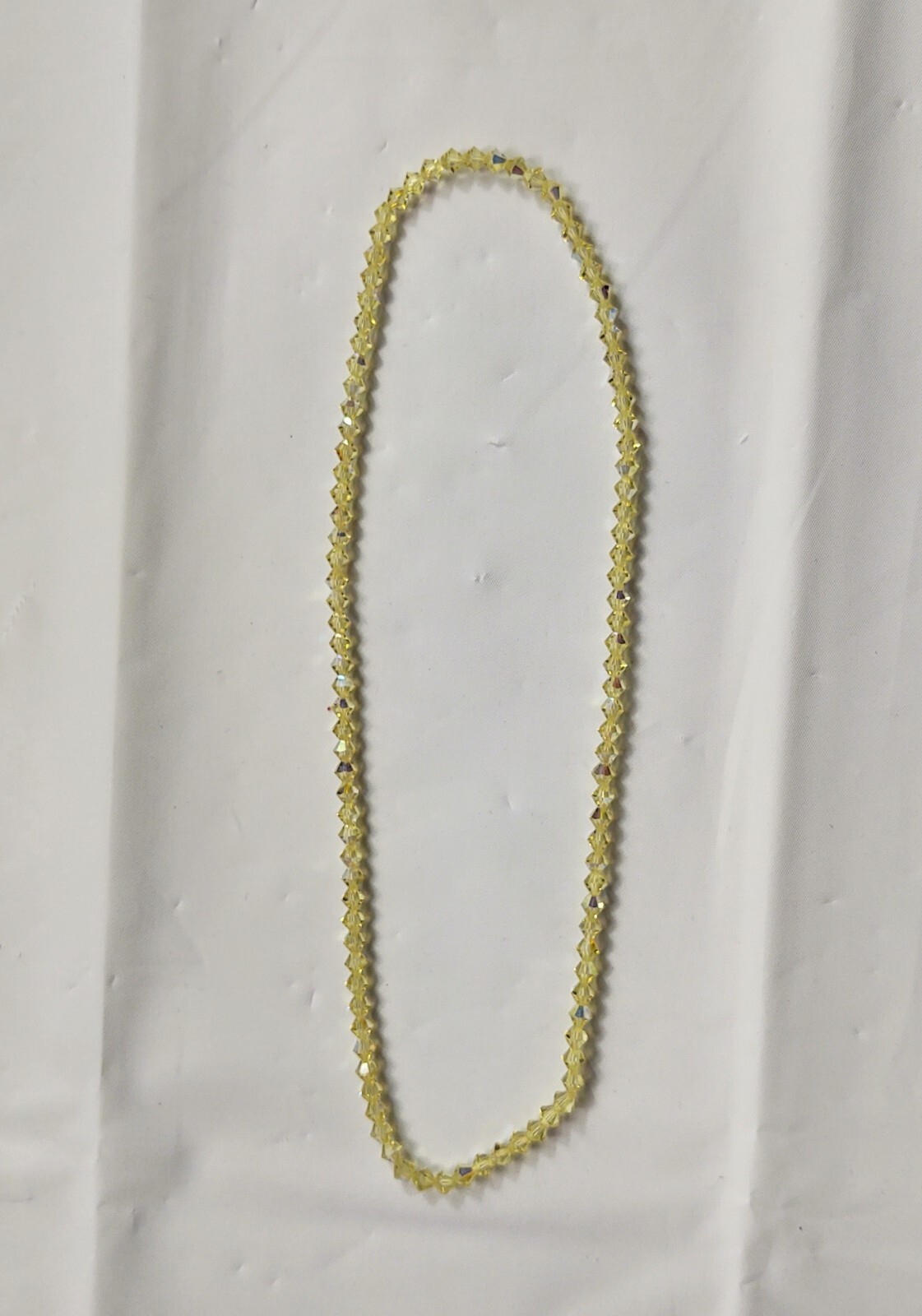 Vintage Yellow Faceted Beaded Stretch Choker Necklace Women’s Costume Jewelry