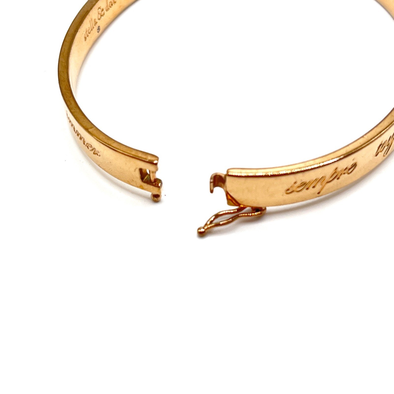 Stella And Dot Hinged Bangle Bracelet Engraved Always Be You Rose Gold Tone