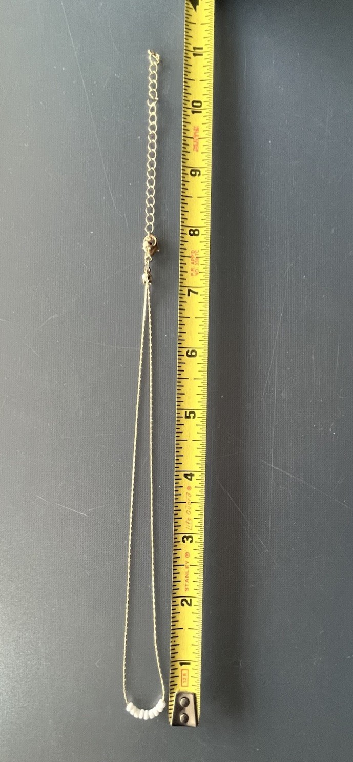 Vintage Lucite Beads Gold Tone Dainty Wheat Link Chain Lobster Clasp Adjustable
