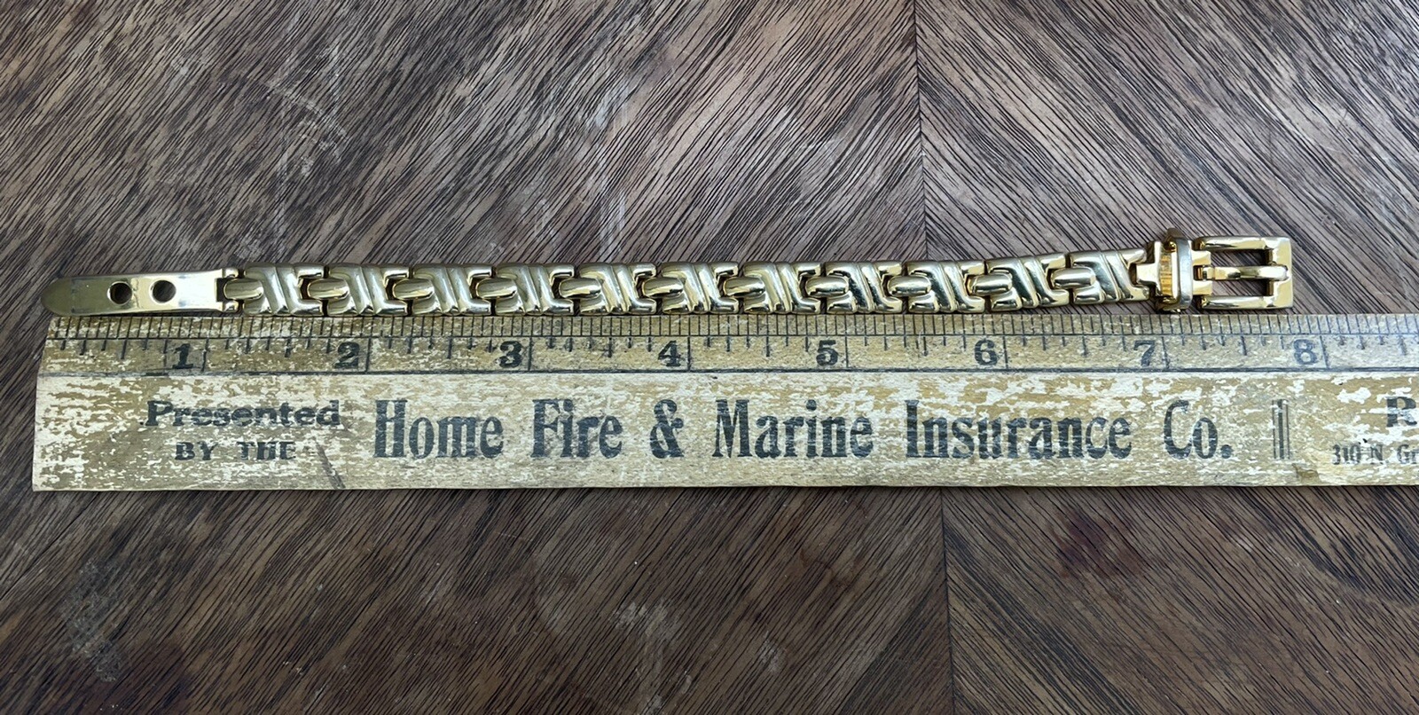 Vintage Bracelet Belt Buckle Gold Tone Link Adjustable Closure Magnetic Jewelry