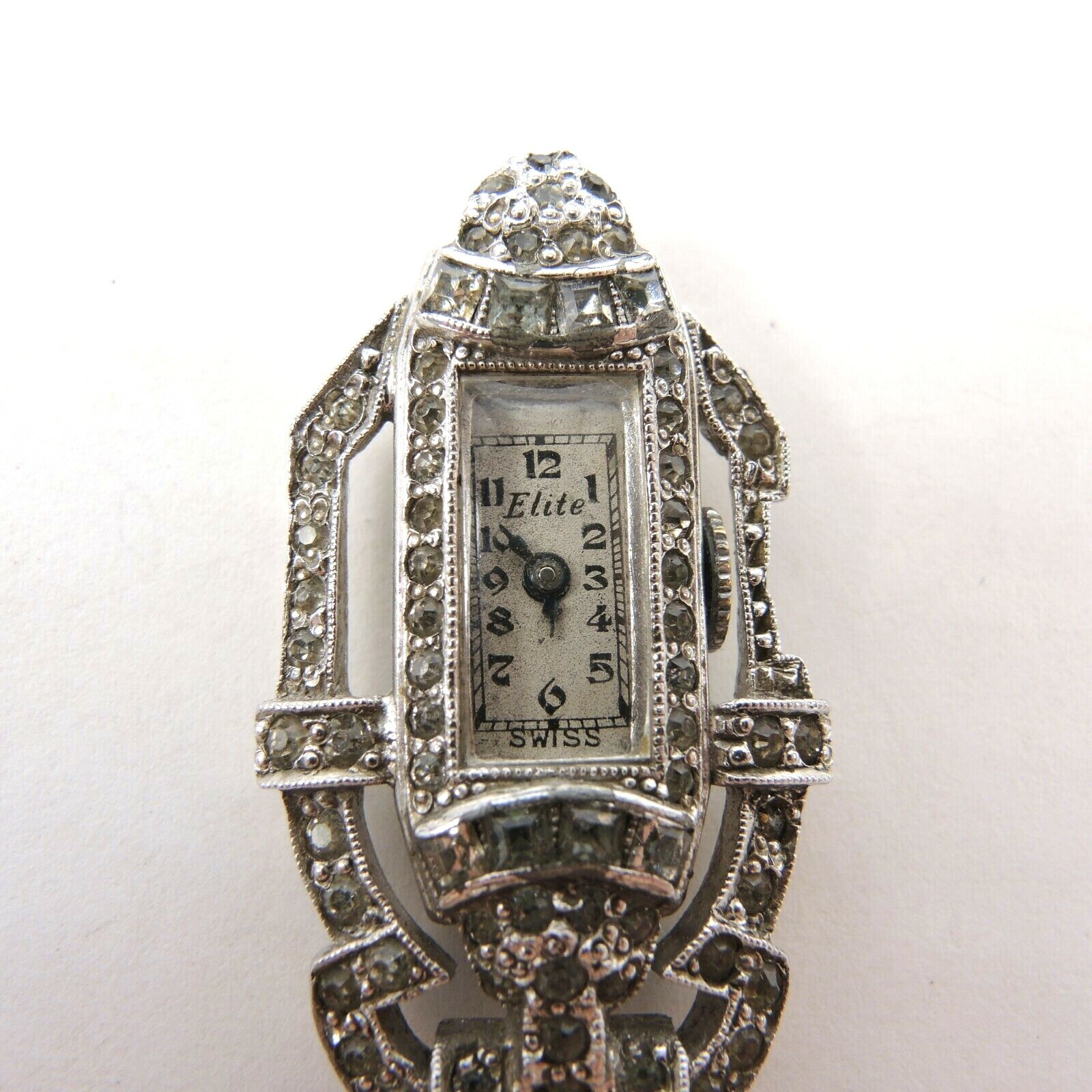 Silver Antique Brooch Nurse Watch Vintage Manual Wind Ollendorff Elite