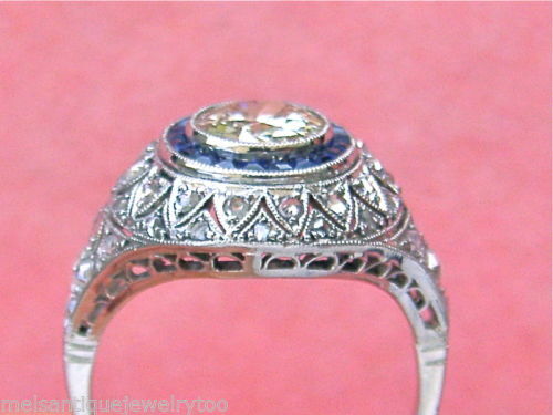 1.65Ct White Round Bezel CZ Art Deco Engagement Ring In 925 Sterling Silver
