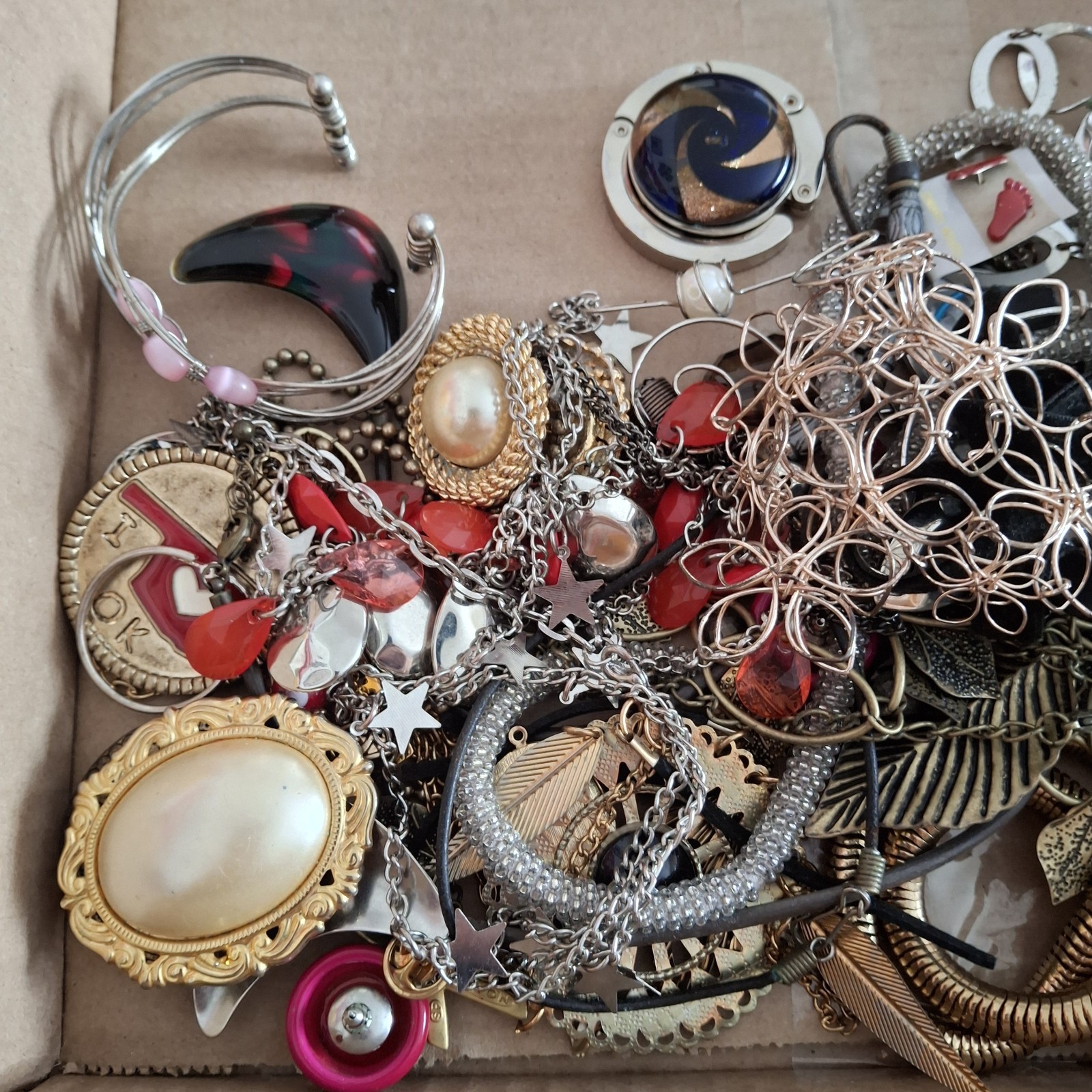 1+ Pound Vintage to Modern Jewelry Lot Wearables Necklaces Earrings Mixed