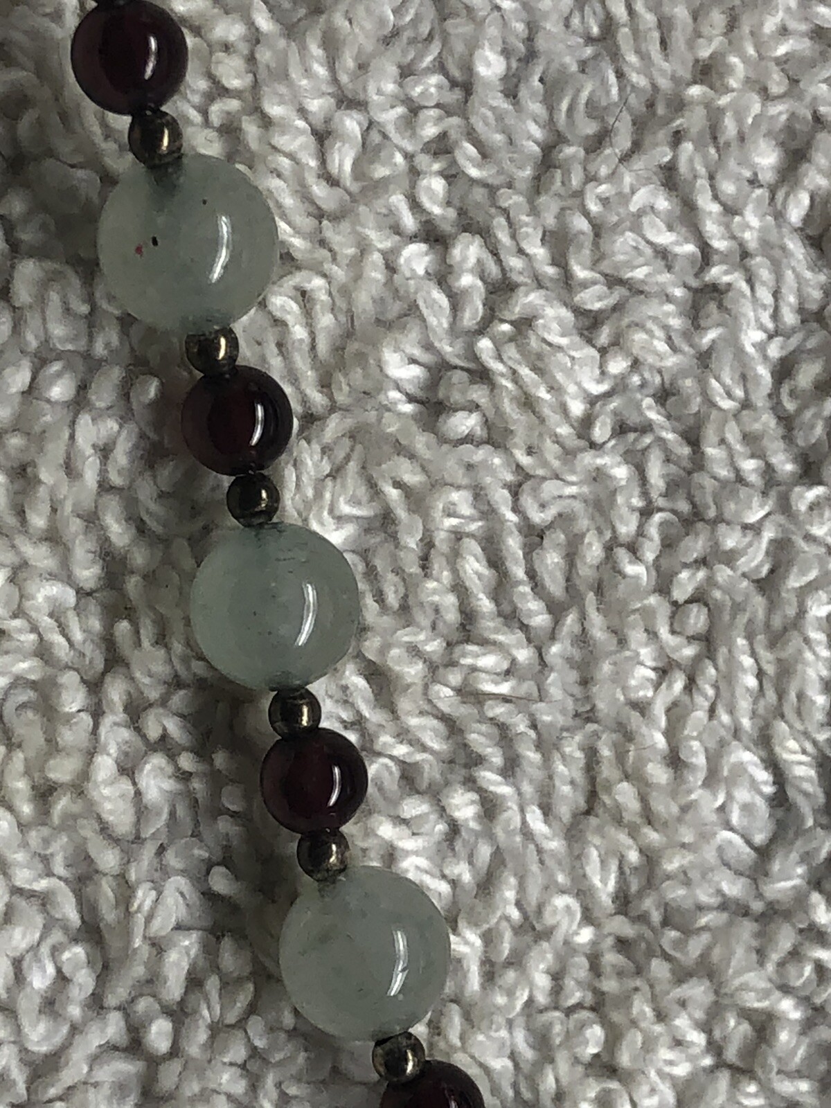 Vintage Jade Amethyst Necklace. Excellent Estate Auction Find 18”