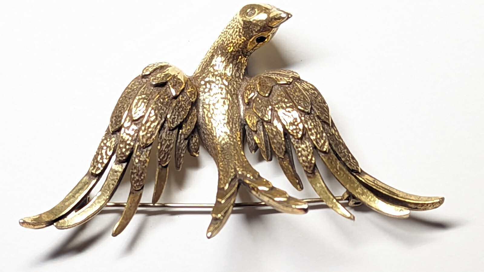 VINTAGE ZENTALL EAGLE BROOCH PIN SIGNED GOLD TONED