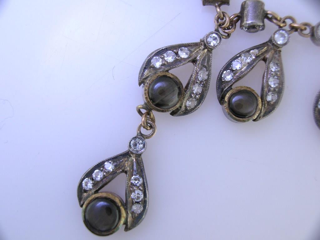 9ct / 9 carat Gold & Sterling Silver Edwardian Style Necklace
