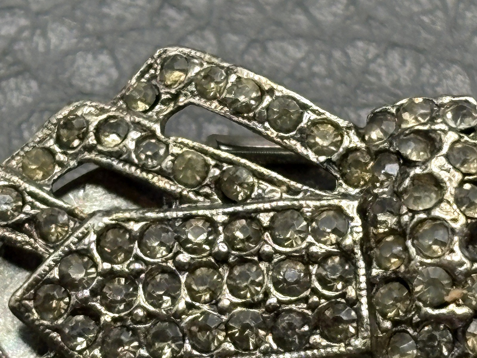 Vintage Art Deco Bow Rhinestone Duette Brooch Pin Convertible Dress Clips READ