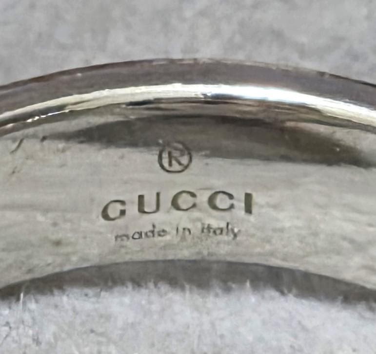 GUCCI Interlocking G SV925 Ring, Size 12 (approx.), 43777
