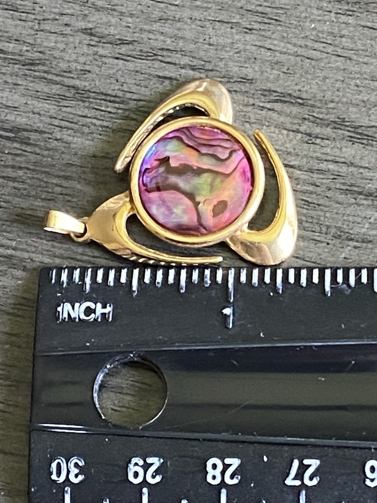 Vintage Ariki New Zealand Paua Shell “Cosmic” Pendant Good Tone Abalone