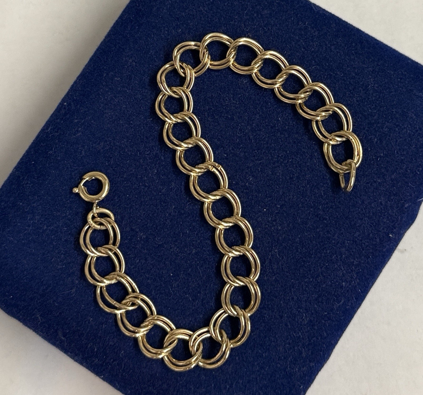 12k Gold Filled Cuban Double Link Bracelet 7” 8g Gf Vtg 8.4mm