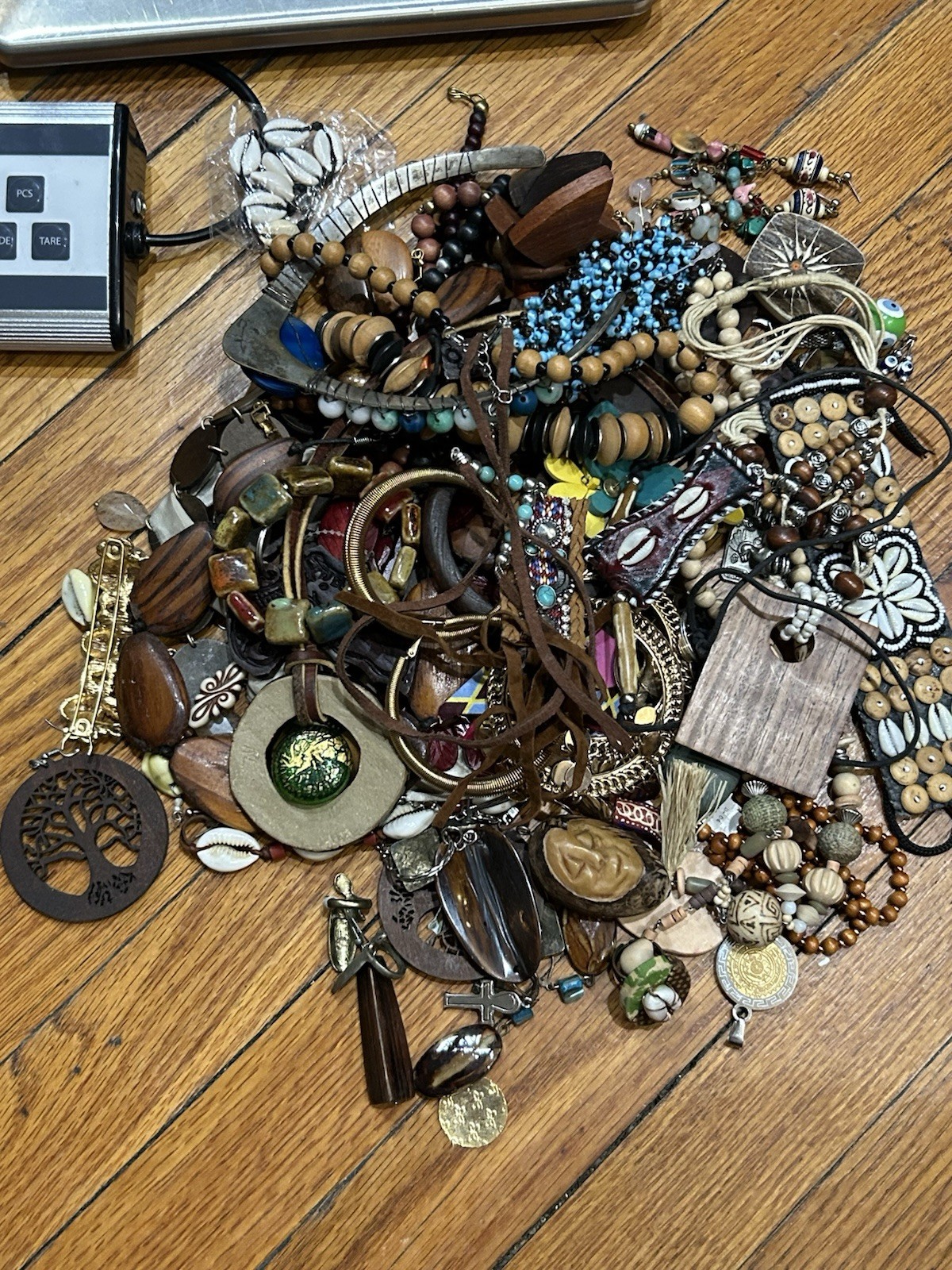 BOHO ETHNIC JEWELRY VARIETY NECKLACES EARRINGS BRACELETS LOT APPROXIMATELY 2 LBS