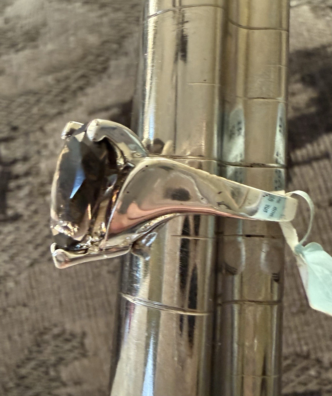 Vintage QVC HSN ? Genuine Smoky Quartz Sterling Silver Cocktail Ring Sz 8