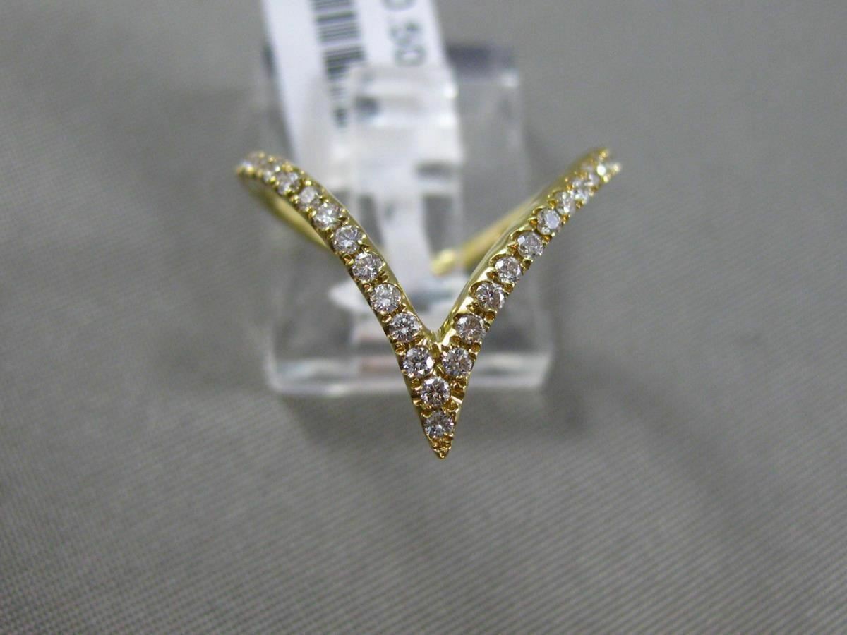 ESTATE LARGE .30CT DIAMOND 18KT YELLOW GOLD 3D V SHAPE BUTTERFLY RING F/G VVS/VS