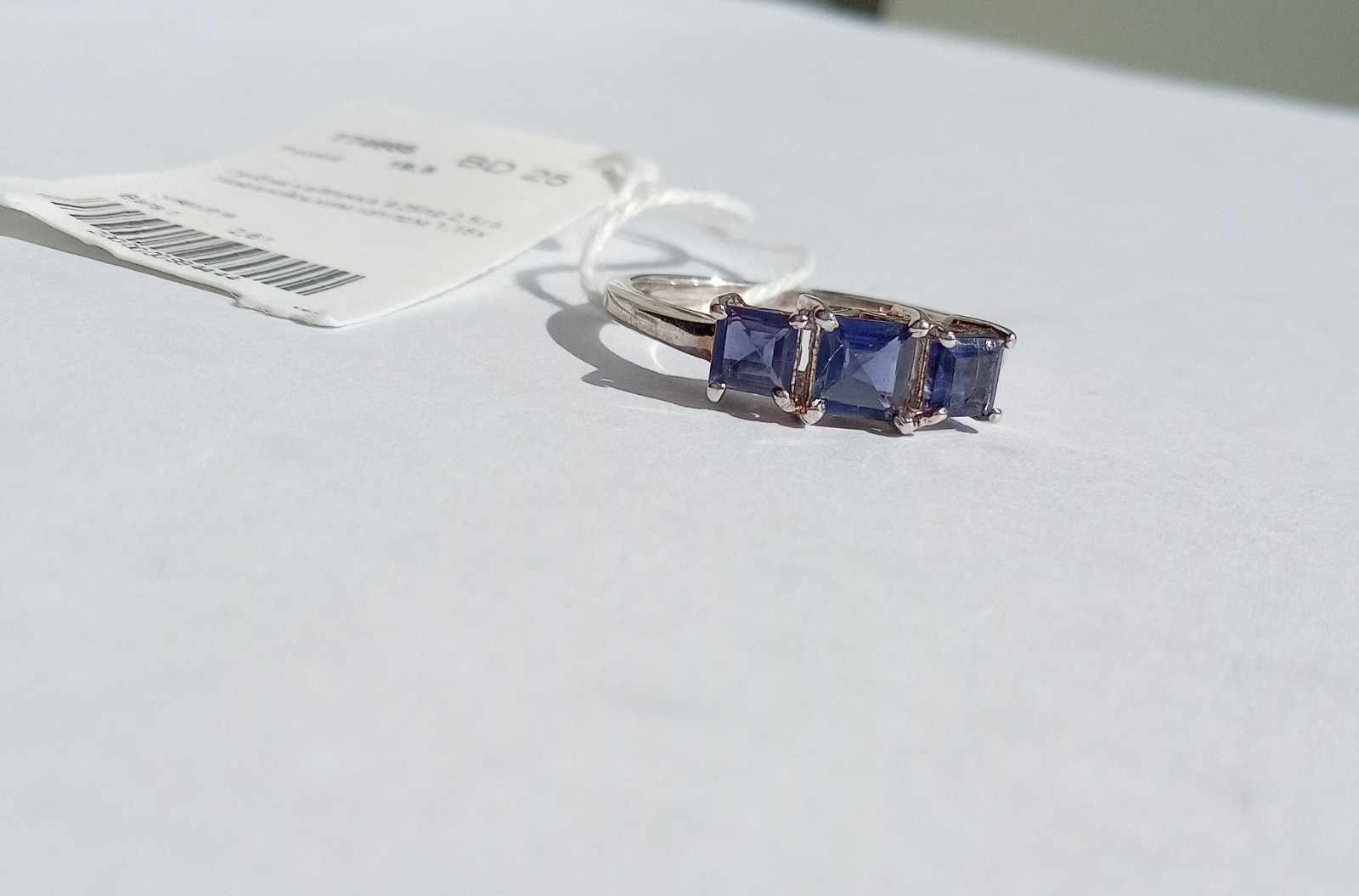 Vintage Beautiful Ring iolite stones Sterling Silver 925 Women Jewelry size 9.5