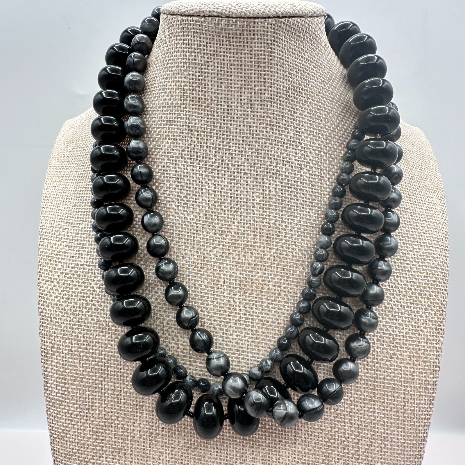 Vintage 90s Multi-Strand Beaded Statement Necklace Boho Women’s Classic Jewelry