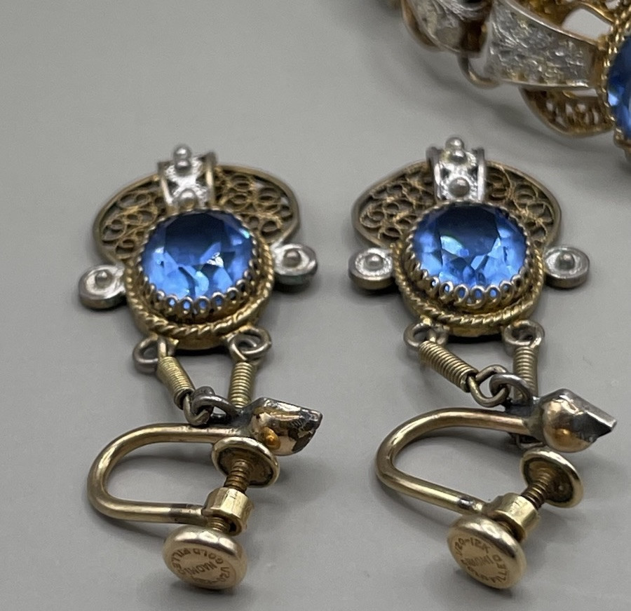 Naomi Women’s Bracelet Screw Back Earrings Set Sterling 900 12K Gold Filled