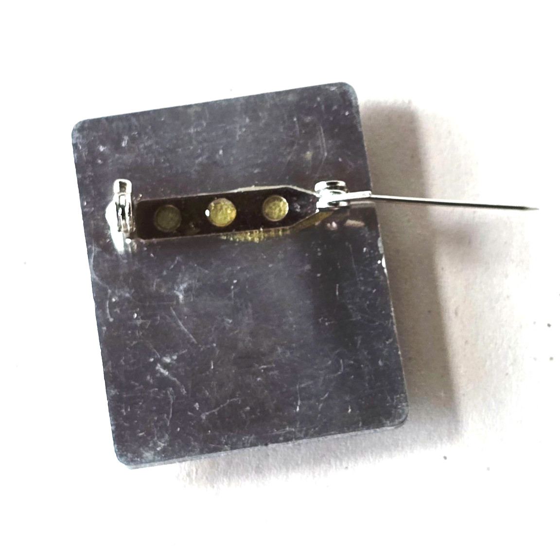 Vintage Handcrafted Sunburst Heart Brooch Mixed Metal Safety Bar Clasp